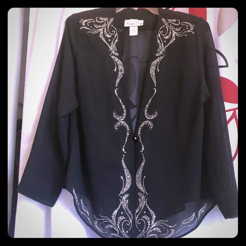 Women black silk blouse